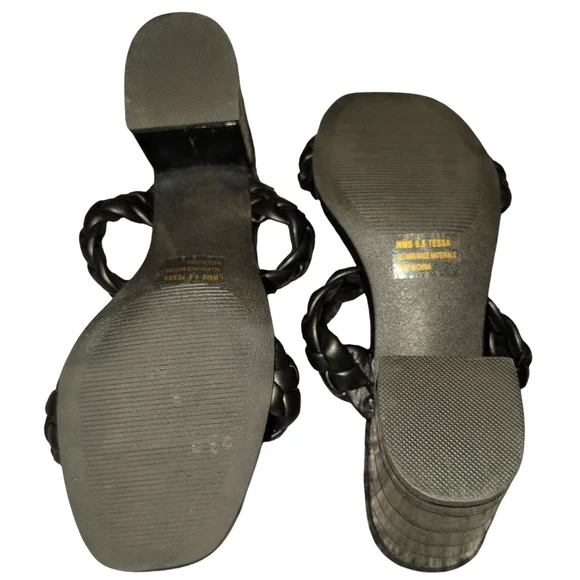 Dolce Vita Black Braided 3" Chunky Heels - Picture 4 of 4